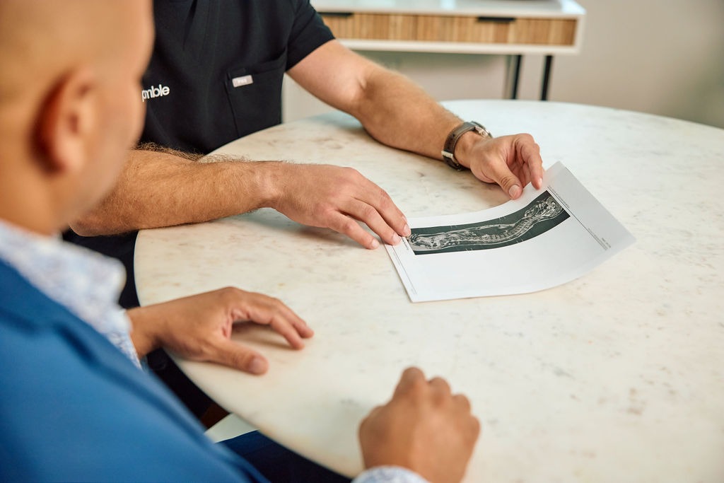 DEXA scan results provide detailed body composition data including fat percentage, muscle mass, bone density, and visceral fat measurement